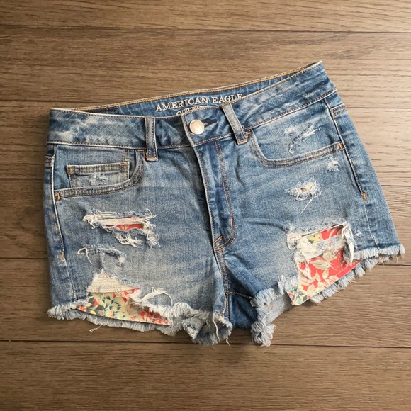 American Eagle Outfitters Pants - American Eagle Stretch Denim Hi-Rise Shortie